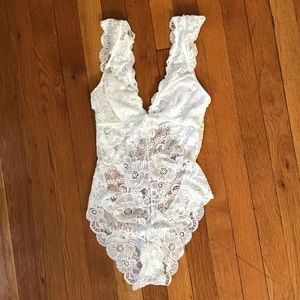 Sexy bridal one-piece lace underwear